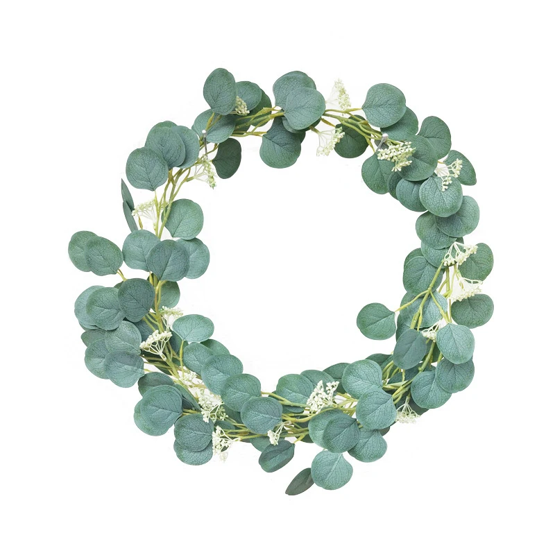 

2M Artificial Eucalyptus Garland Long Silver Dollar Leaf Plants Wedding Decor 1x
