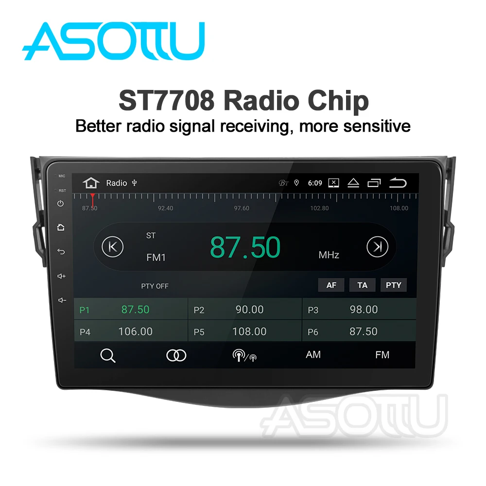 Автомобильный DVD плеер Asottu TO601 android 9 0 PX6 для toyota rav4 2007 2008 2009 2010 2011 радио gps