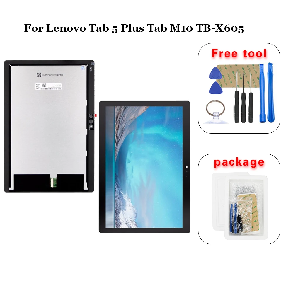 Для lenovo Tab M10 Tab 5 Plus TB-X605L TB-X605F TB-X605M TB-X605 ЖК-дисплей Дисплей Сенсорный экран планшета Стекло Замена