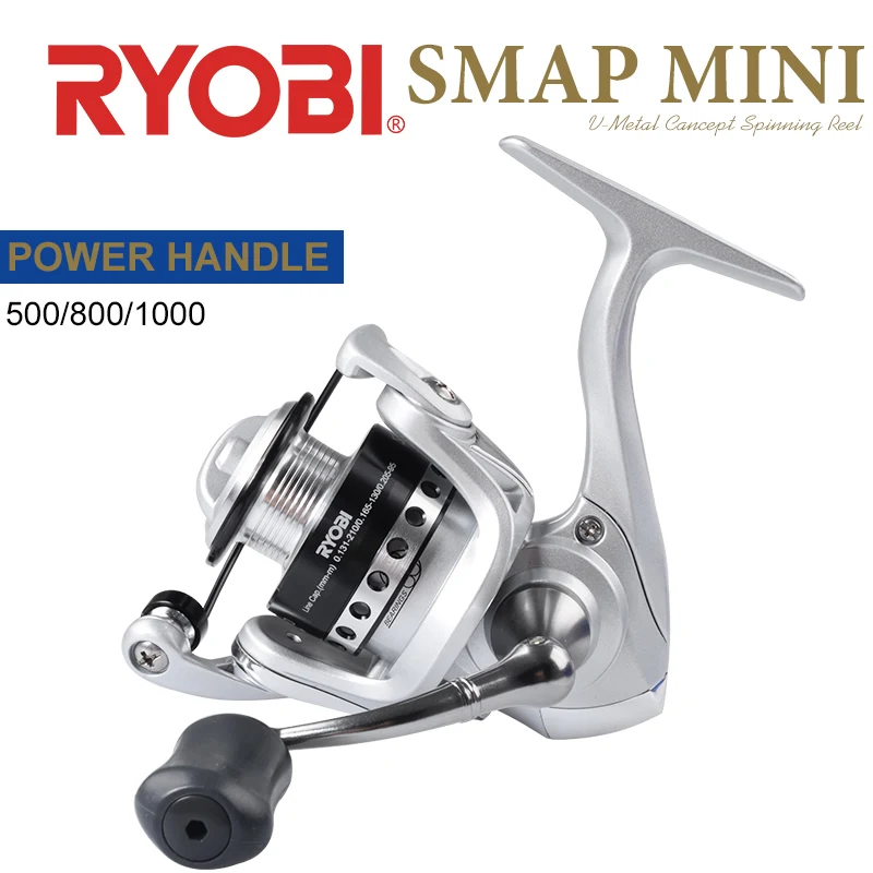 

RYOBI SMAP MINI 500 800 1000 Fishing Spinning Reels 3+1BB Gear Ratio5.2:1 Max Drag 3kg Saltwater Reels Fishing Wheels Waterproof