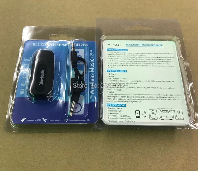 200 шт./лот Bluetooth аудио приемник адаптер беспроводной музыки с разъемом 3,5 мм AUX передатчик USB зарядка