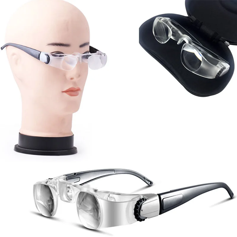 

3.8X/4.0X Bracket TV Glasses Magnifier Loupe Goggles Headband Magnifying Glass with Phone Holder Glasses Case Dropshipping