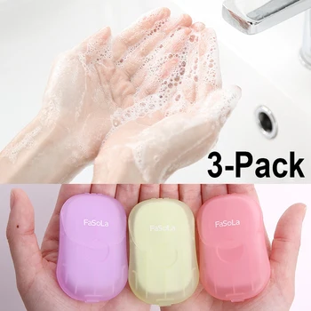 

3 Boxes Disposable Boxed Soap Paper Portable Travel Hand Washing Scented Slice Sheets Mini Paper Soap Hand Cleaning 50pcs/box