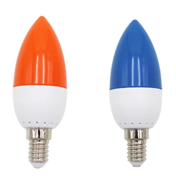 

2 Pcs E14 LED Color Candle Tip Bulb, Color Candle Light, Blue & Red