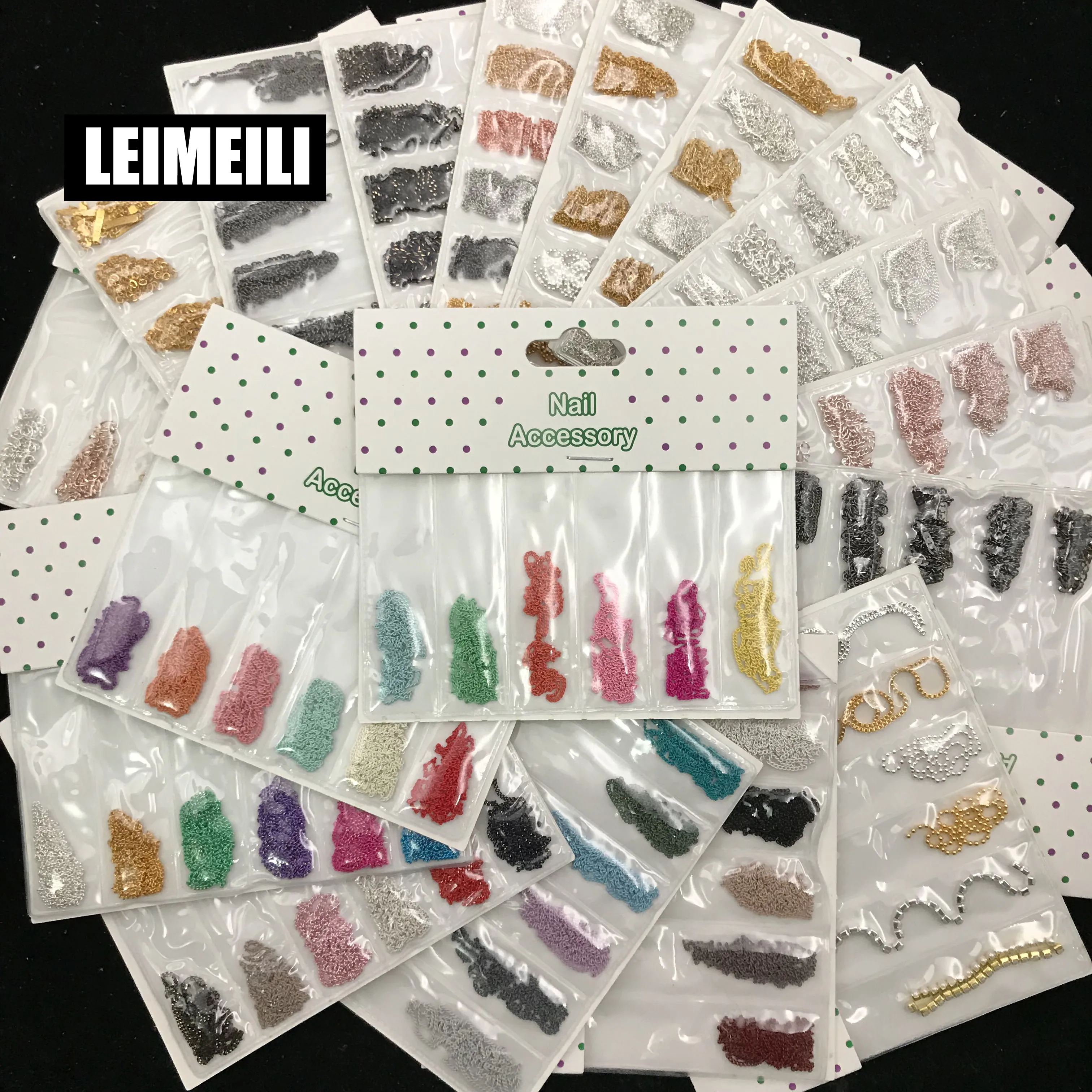 6 Grids/pack Multi-colored all Various Shapes Chains Ring Buckle Metal 3D studs Nail art Alloy Decorations Manicure DIY | Дом и сад