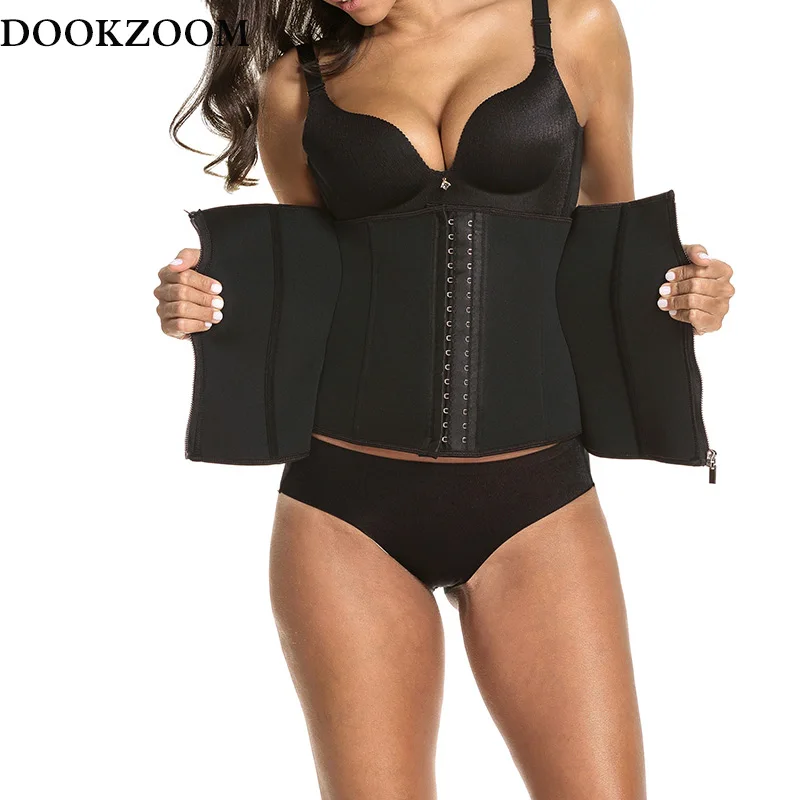 

Women Waist Trainer Cincher Trimmer Weight Loss 9 Spiral Steel Boned Slim Sweat Belt Fat Burning Body Shaper Fitness Shapewear U