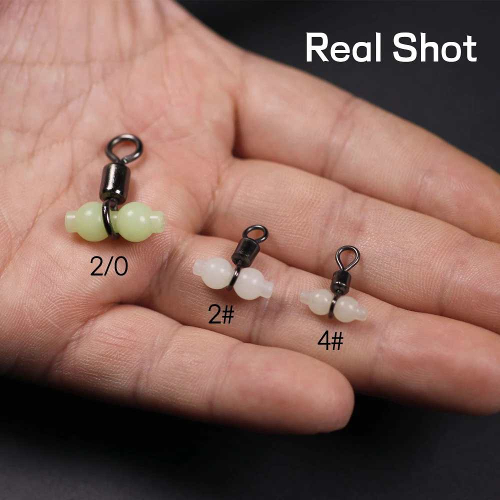 Luminous Cross-line Gourd Rolling Swivels Fishing Accessories Boat Fishing Rigs Connector 20pcs/50pcs 4# 2# 2/0 fishing accessories fishing line connectors fishing swivels fishing tackle
