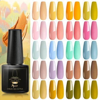 

Mtssii 6ml Color Gel Nail Polish Spring Summer Pure Nail Color Nail Gel Lacquer Soak Off UV Gel Varnish Base Coat Top Coat