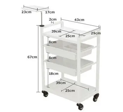 Beauty cart Красивая тележка для салона европейские парикмахерские и маникюрные многофункциональная Мобильная тележка для инструментов - Цвет: Белый рис