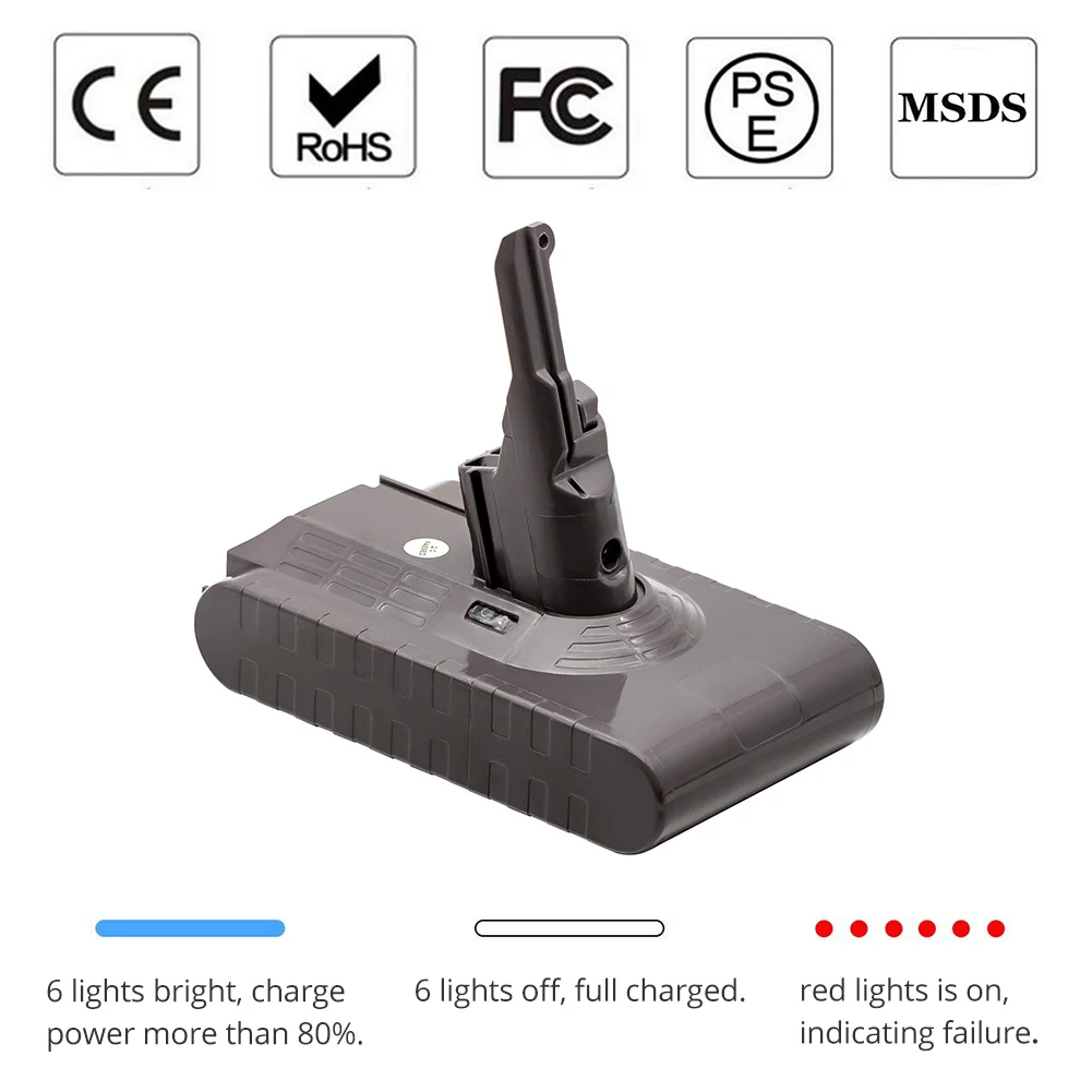 3500mah 21,6 V аккумулятор Pour Dyson V8 аккумулятор Absolue V8 литий-ионный аспиратор перезаряжаемый аккумулятор 3.5Ah L15