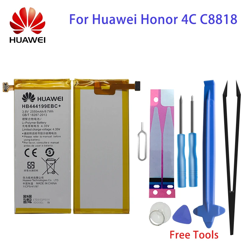 

Hua Wei Original Replacement Phone Battery HB444199EBC+ For Huawei Honor 4C C8818 CHM- CL00 CHM-TL00H / G Play Mini 2550mAh