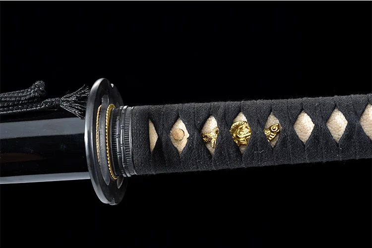 Handmade japanese katana real sword 1045 carbon steel blade samurai sowrds sharp edge props wooden sheath