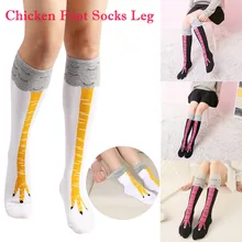 New Cute Chicken Women Over the Knee Socks Cartoon Cotton Chicken Claw Lady 3D Print Funny Animal High Socks 2 Pairs z1106
