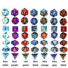 7 pçs/set dnd dice cor poliédrica mista dados para rpg dnd jogos de tabuleiro d & d dados D4-D20 jogos de tabuleiro acessórios