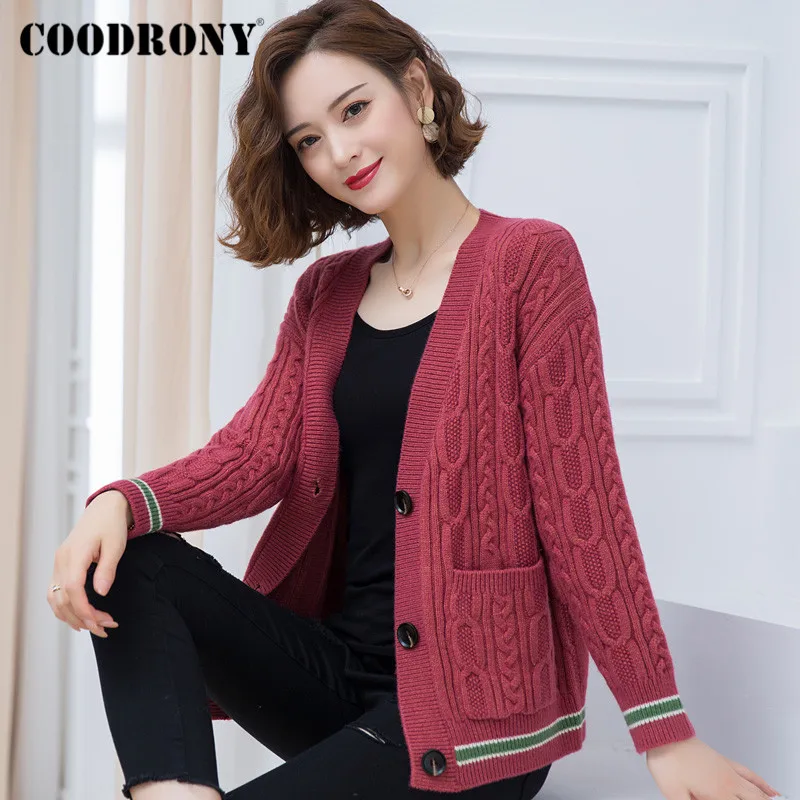 COODRONY Brand Sweaters Women Autumn Winter Thick Warm Cardigan Woman 2020 Streetwear Knitted Casual Female Clothing W1014