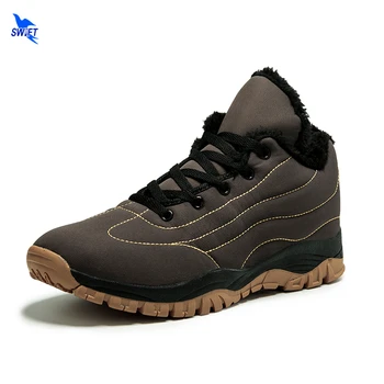 

Couples Winter Warm Thick Fur Snow Boots Non-slip Rubble Sole Outdoor Ankle Hiking Sneakers Men Women Platform Fleece Ski Shoes