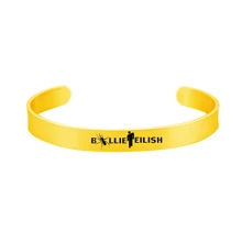 Хип-хоп Billie Eilish браслет популярный молодой певец Харадзюку художественное изображение Хип-хоп Музыка C золотистый браслет ювелирные изделия