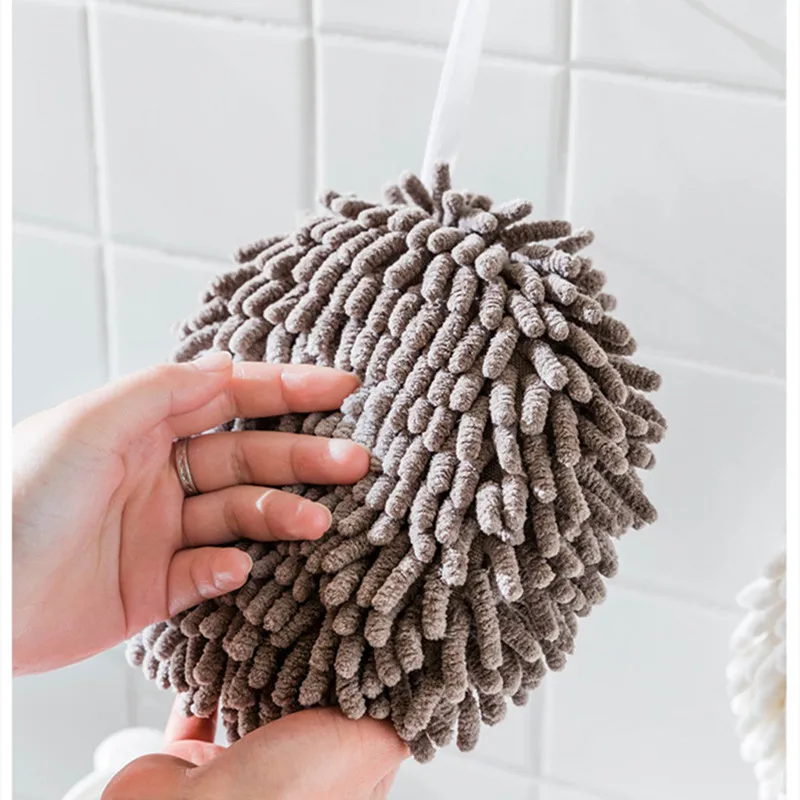 

Chenille Hand Cleaning Ball Hanging Kitchen Towels for Hands Bathroom Absorbent Quick Drying Hand-wiping Ball Dropshipping