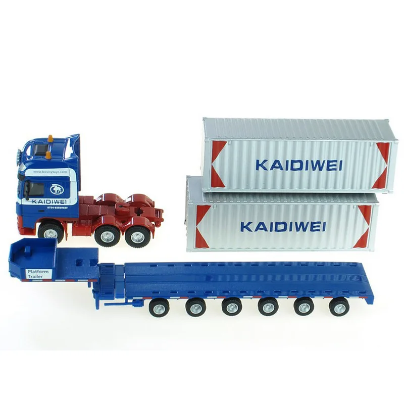 Cadeve 620022 сплав Грузовой автомобиль модель 1: 50 сверхмощный Выдвижная Плоская тележка контейнеровоз