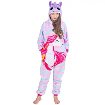

Winter Warm Pyjamas Baby Soft Flannel Sleepwear Pajamas Unicorn For Children Girls Cartoon Animal Onesies Kids Costume Jumpsuit