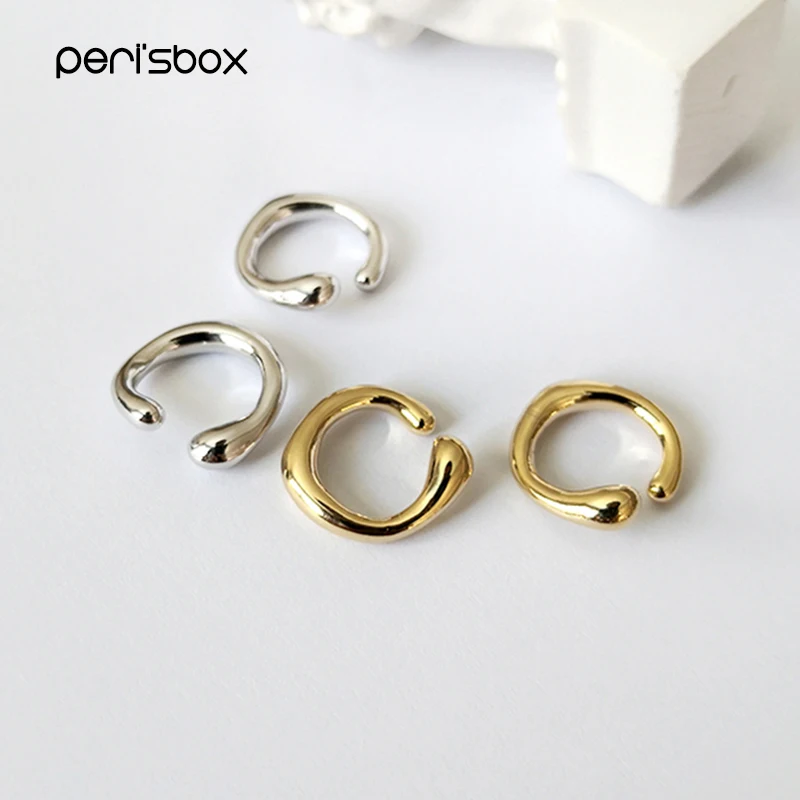 Peri'sBox однотонные золотые серьги без пирсинга геометрические круглые ушные манжеты минималистичные серьги для ушного хряща для женщин Простые ювелирные изделия