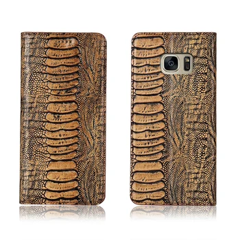 

Ostrich foot pattern genuine leahther phone bag for Samsung Galaxy S7 Edge phone case for Samsung Galaxy S7 flip cover funda