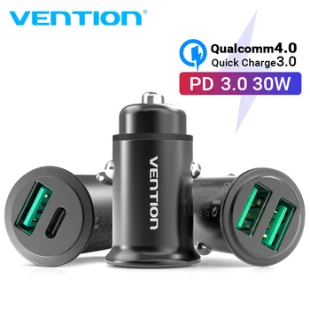

Vention USB Car Charger Quick Charge 4.0 3.0 for Xiaomi SCP QC4.0 QC3.0 30W Type C PD Car Charging for Huawei iphone PD Charger