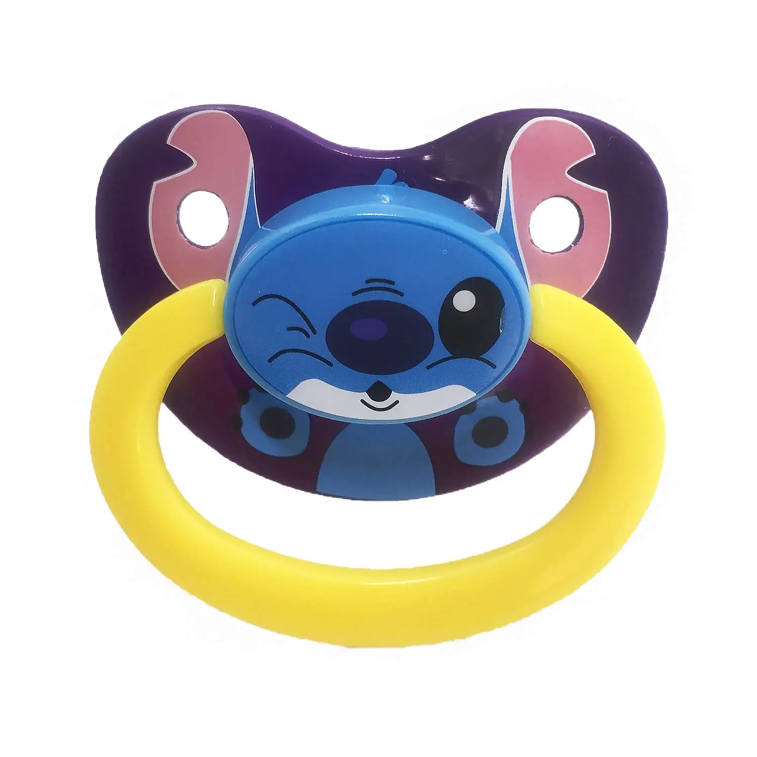 

TEN@NIGHT Christmas Adult Baby Pacifier Dummy Silicone Nipple Teat DDLG Cute Printing Animal (Purple+Yellow)
