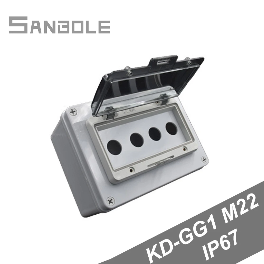 Наружная водонепроницаемая распределительная коробка M22 IP67 с 4 отверстиями