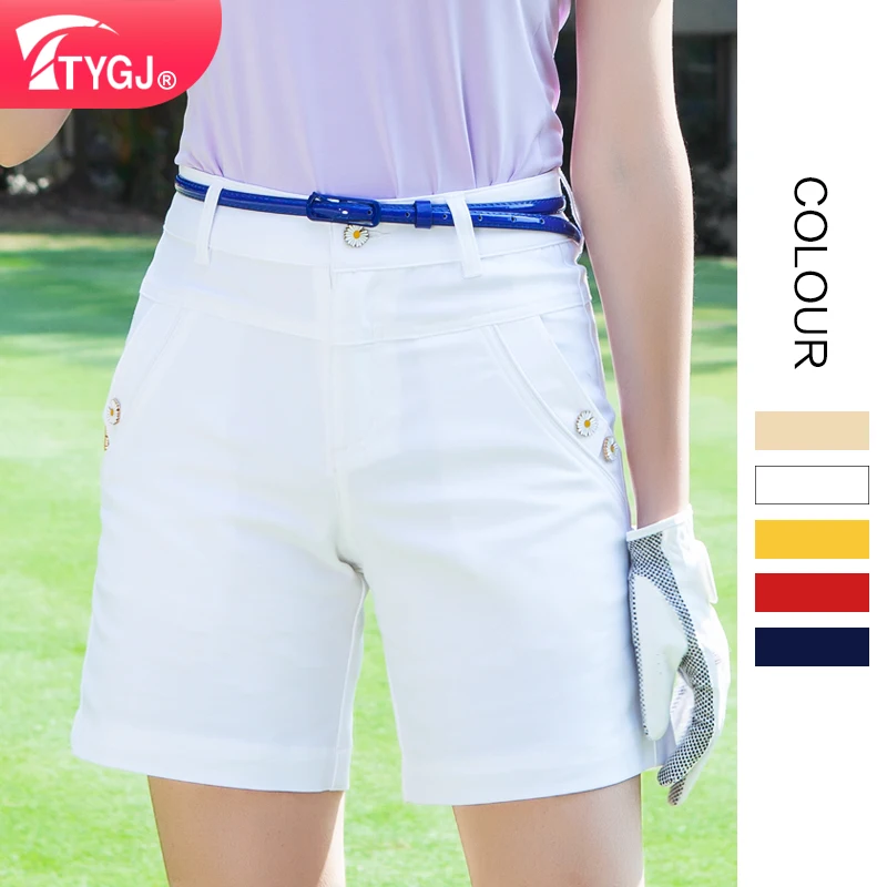 TTYGJ Golf Shorts Women Golf Clothes Shorts Elastic Slim Sports High Waist Casual Trousers