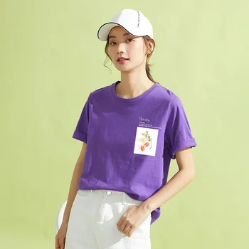 

Summer new loose round neck printed cotton short-sleeved T-shirt 2020