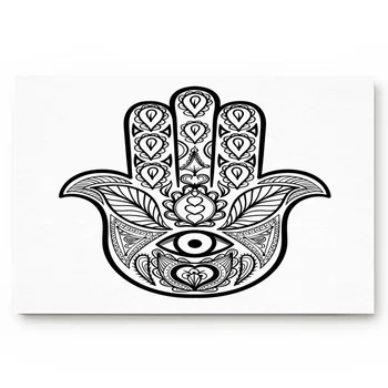 

Black And White Palm Eyes Flowers Art Bathroom Non-slip Doormat Bathroom Accessories Living Room Kitchen Doormat