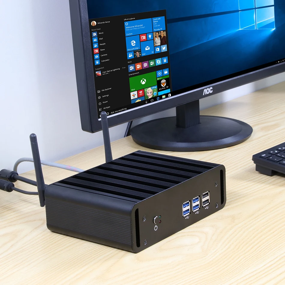  Windows 10 Mini PC Core i3 7100U i5 7200U i7 7500U 16GB RAM 4k UHD Wifi HDMI 6*USB 7x24Hours Deskto