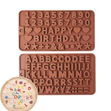 Cream Cake 26 Alphabet Number Decorating Tools DIY Chocolate Mold Pastry Cake Design Silicone Mold Baking Accessories Wholesale