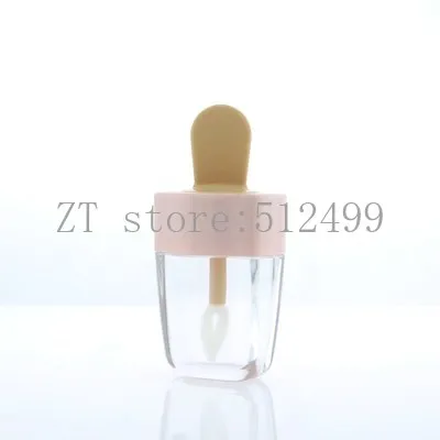 5ml 6ml Gradient Pink&Blue Beauty Lip Gloss Tube, Empty Black Pink icecream Lipstick Bottle, Plastic Matte refillable Container