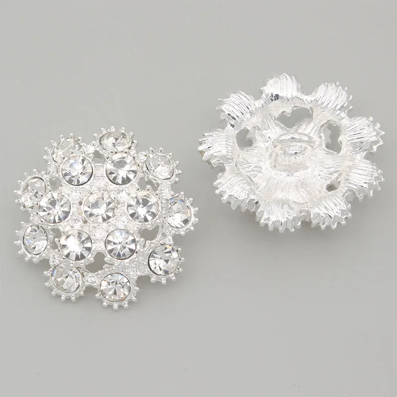 23mm Buttons for Sewing Clothing DIY Metal Bouton Silver Rhinestone Flatback Botones Garment Decorativos 5pieces | Дом и сад