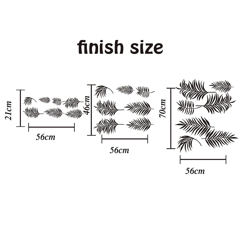 Large Palm Leaves Nature Tree Wall Sticker Sofa Bedroom Forest Palm Tree Leaf Nature Wall Decal Kids Room Vinyl Decor (2)