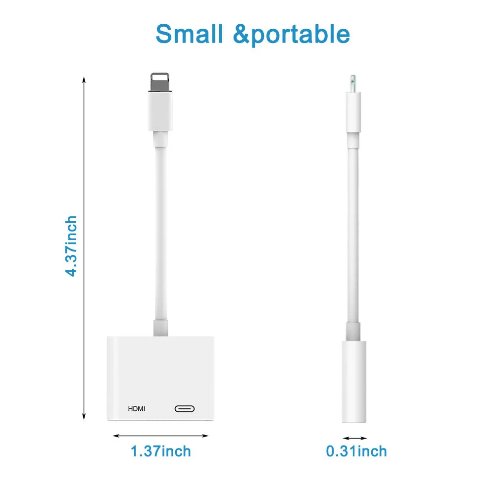 Для перехода от разъема Lightning к HDMI 1080P цифровой AV аудио адаптер для зарядного