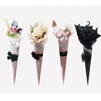 

10pcs Rose Single Flower Bag Bouquet Wrapping Paper Plastic Opp Bag Floral Packaging Materials Accessory