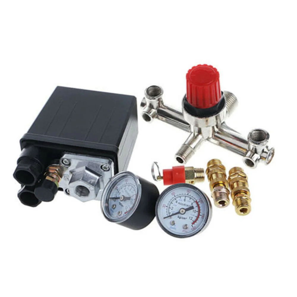 

Air Compressor Pressure Switch Control Valve 90-120 PSI Manifold Regulator Assy