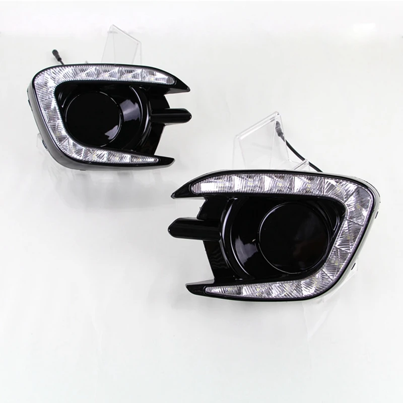 Для Mitsubishi Pajero Sport Montero Sport 2013 дневные ходовые огни Противотуманные фары 12 В Abs Led Drl