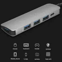 5 in 1 USB C HUB USB-C to 3.0 HUB Thunderbolt 3 Adapter for MacBook Samsung Galaxy S9/S8 Huawei P20 Pro Type C USB HUB