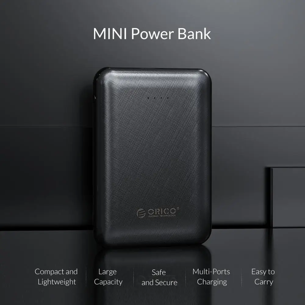 ORICO 5000 мАч Внешний аккумулятор Двойной USB портативный тонкий повербанк внешний
