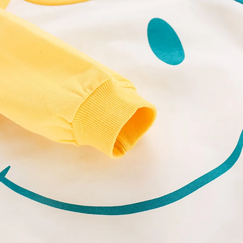 Autumn Infant Baby Girls Boys Long Sleeve Cartoon Smile Print Rompers Sweatshirts Kids Bodysuit Outfits Hot