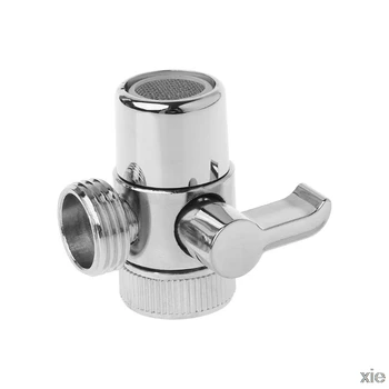 

Brass 3-way Diverter Valve Faucet Connector Adapter Three Head Function Switch