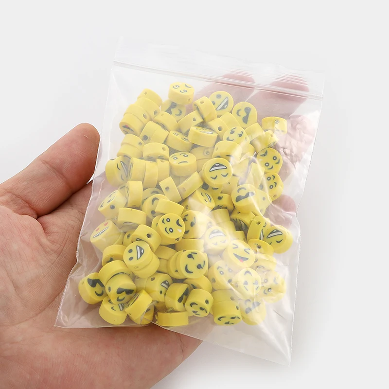 30pcs/Lot Yellow Giraffe Head Polymer Clay Beads Loose Spacer