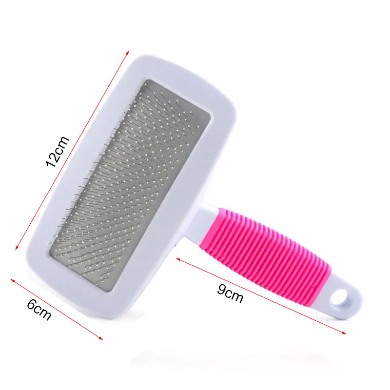 Stainless Steel Cat Dog Comb for Pets Grooming Brush Bathing Cleaning Massage Anti Slip Handle Colorful Combs Pet Supplies Tools images - 6