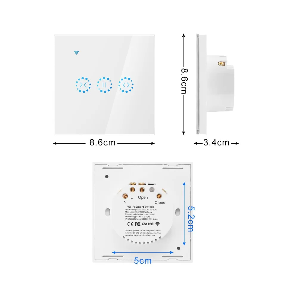WIFI smart curtain switch Smart Home WiFi Electrical Touch Blinds Curtain Switch APP Voice Control Global Universal Design