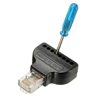 

Computer Accessories Ethernet RJ45 Male To 8 Pin AV Terminal Adapter Screw Converter Block CCTV Kit Ethernet Male Adapter