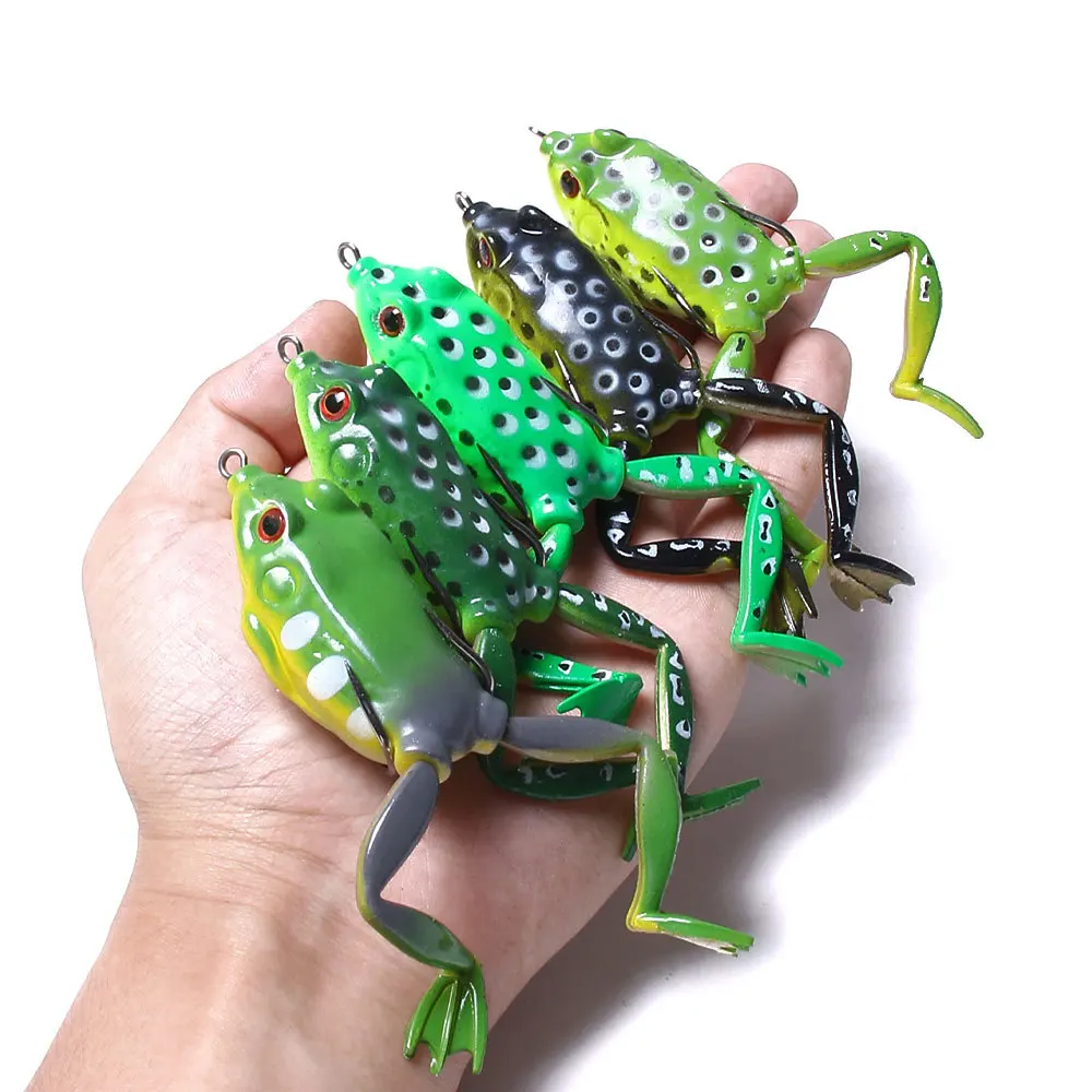 

Artificial Soft Frog Fishing Lure Silicone Bait Topwater Ray Frog With Double Hooks Lifelike Fishing Baits